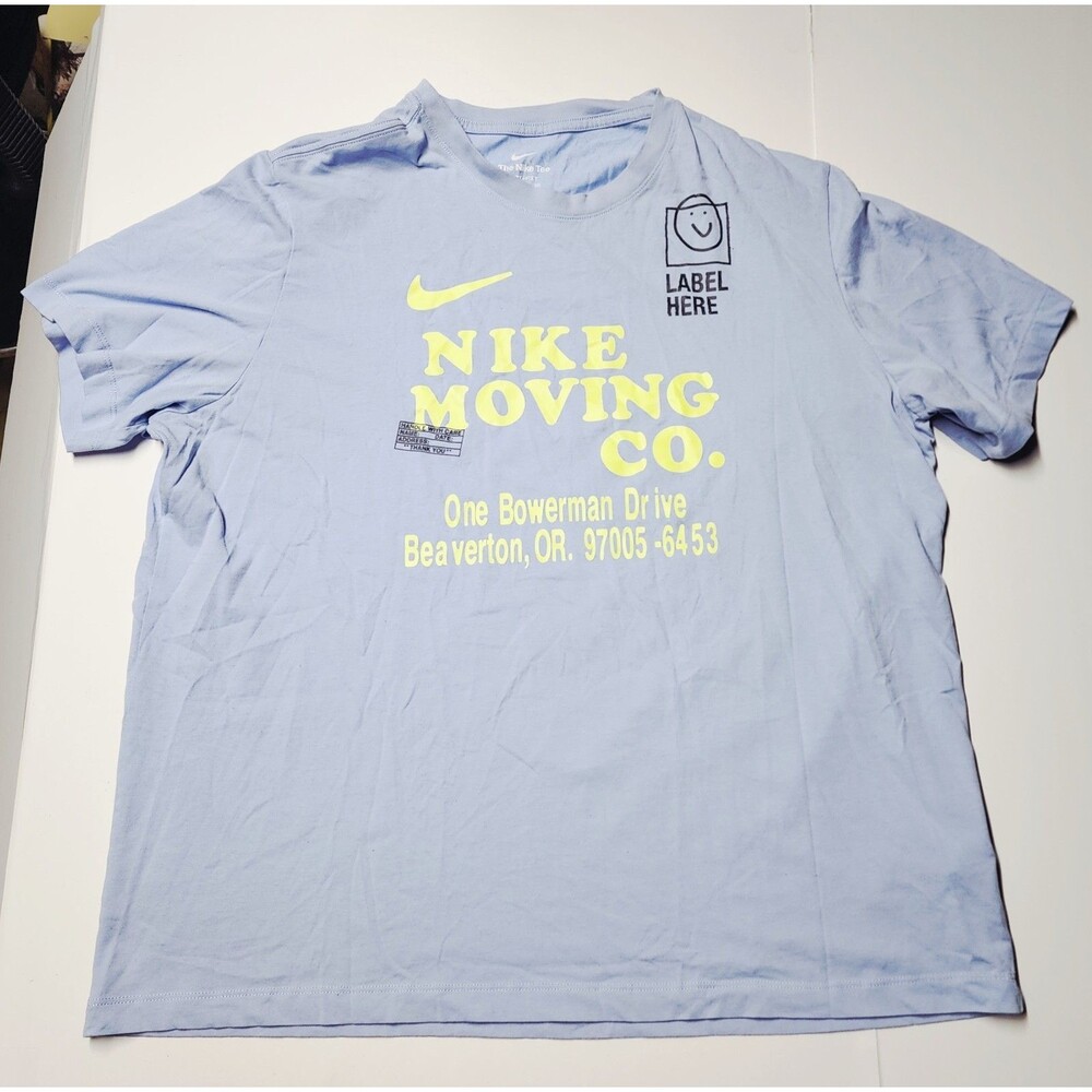 Nike Moving Co Dri-FIT Training T-Shirt Mens 2XL Cobalt Bliss Blue NWOT Graphic - Picture 2 of 9